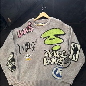 Bape Gray Graphic Sweater